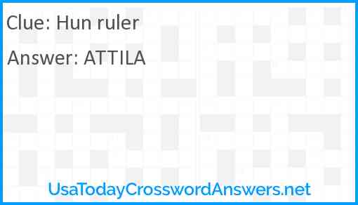 Hun ruler Answer
