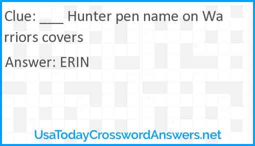 ___ Hunter pen name on Warriors covers Answer