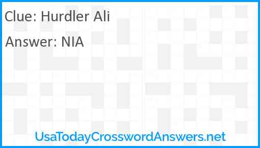 Hurdler Ali Answer