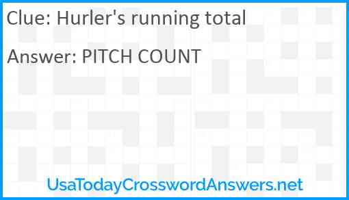 Hurler's running total Answer