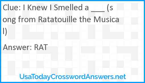 I Knew I Smelled a ___ (song from Ratatouille the Musical) Answer
