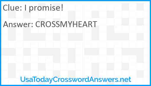 I promise! Answer