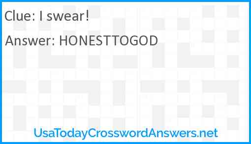 I swear! Answer