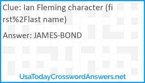 Ian Fleming character (first%2Flast name) Answer