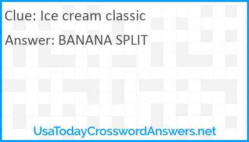 Ice cream classic Answer