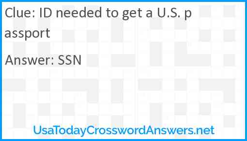 ID needed to get a U.S. passport Answer