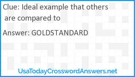 Ideal example that others are compared to Answer