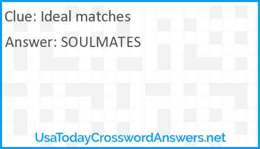 Ideal matches Answer