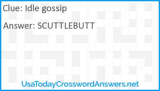 Idle gossip Answer