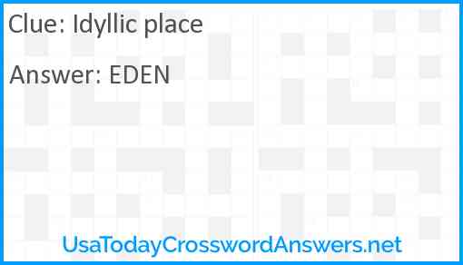 Idyllic place Answer