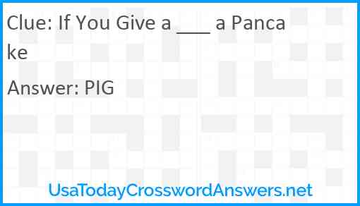 If You Give a ___ a Pancake Answer