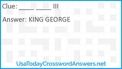 ____ ____ III Answer