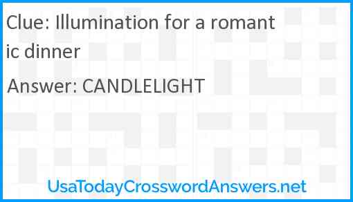 Illumination for a romantic dinner Answer