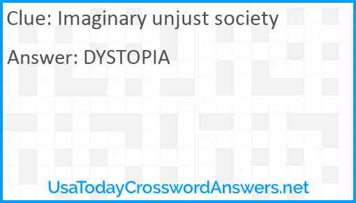 Imaginary unjust society Answer