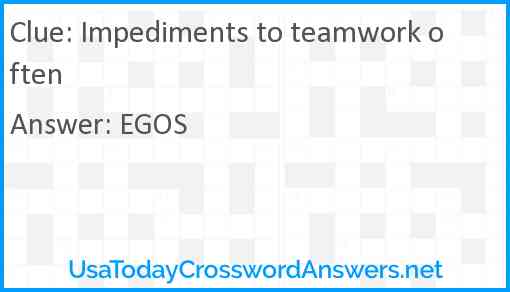 Impediments to teamwork often Answer