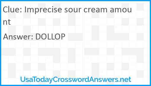 Imprecise sour cream amount Answer