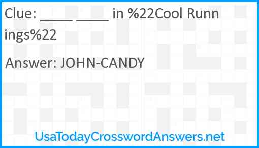 ____ ____ in %22Cool Runnings%22 Answer
