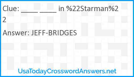 ____ ____ in %22Starman%22 Answer