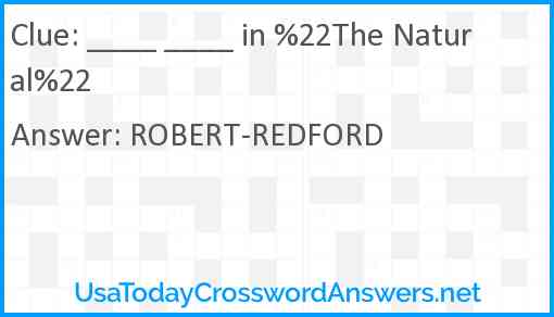 ____ ____ in %22The Natural%22 Answer
