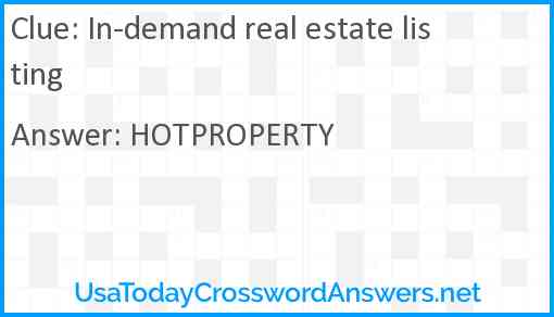 In-demand real estate listing Answer
