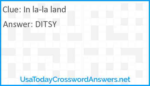 In la-la land Answer