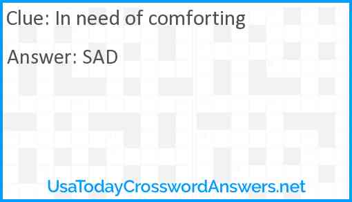 In need of comforting Answer