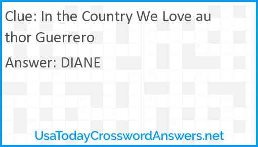 In the Country We Love author Guerrero Answer