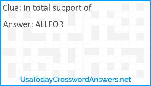 In total support of Answer