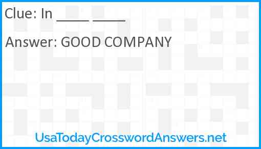 --> in _ ___' Answer