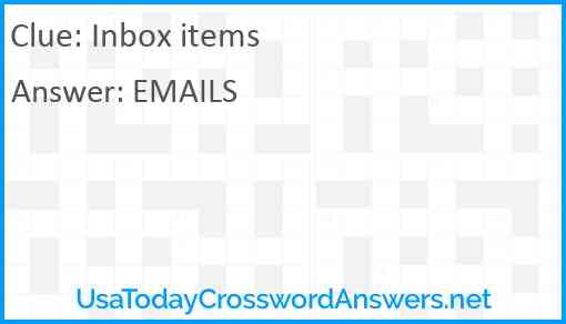 Inbox items Answer