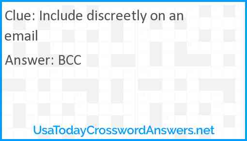 Include discreetly on an email Answer