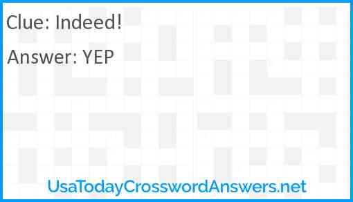 Indeed! Answer