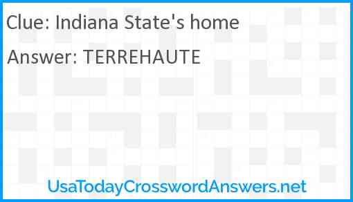 Indiana State's home Answer