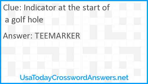Indicator at the start of a golf hole Answer