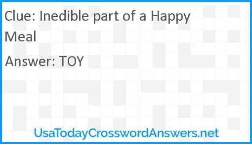 Inedible part of a Happy Meal Answer