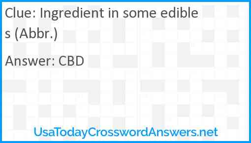 Ingredient in some edibles (Abbr.) Answer