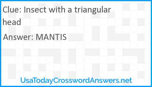 Insect with a triangular head Answer