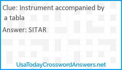 Instrument accompanied by a tabla Answer