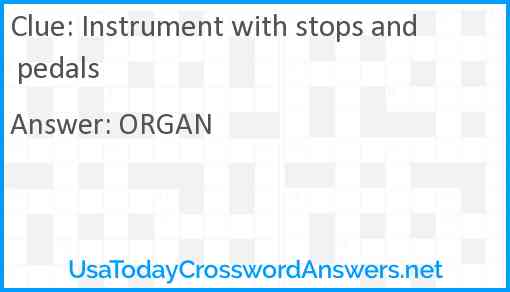 Instrument with stops and pedals Answer