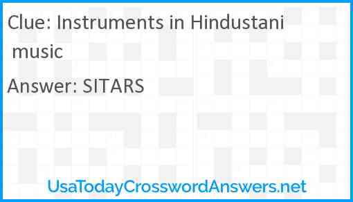 Instruments in Hindustani music Answer