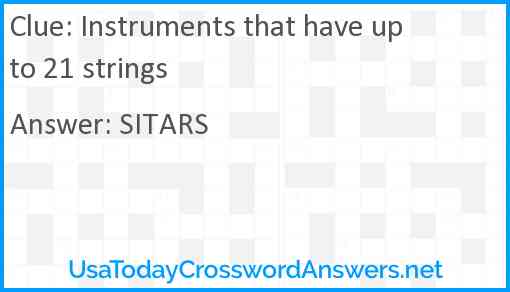 Instruments that have up to 21 strings Answer