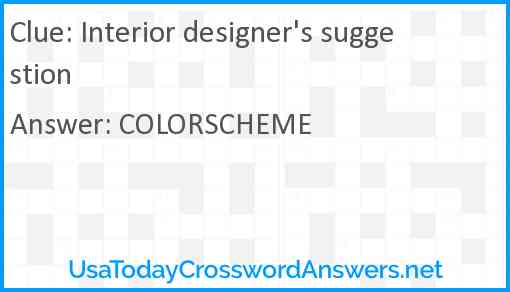 Interior designer's suggestion Answer