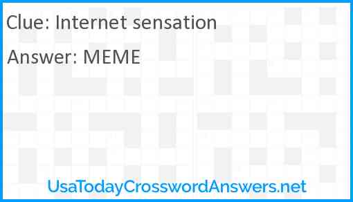 Internet sensation Answer