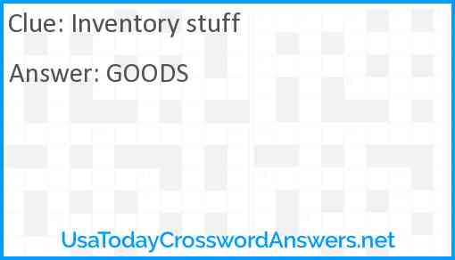 Inventory stuff Answer