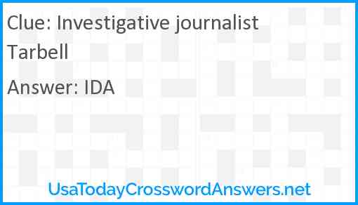 Investigative journalist Tarbell Answer