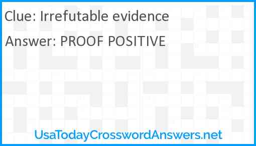 Irrefutable evidence Answer