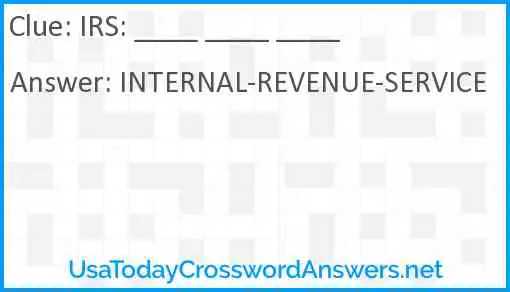 IRS: ____ ____ ____ Answer