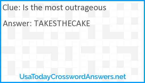 Is the most outrageous Answer