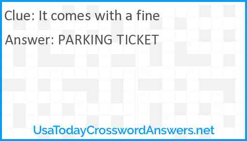 It comes with a fine Answer