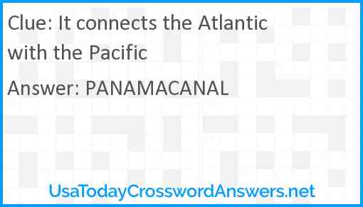 It connects the Atlantic with the Pacific Answer